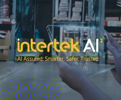 Manager with transparent smart tablet in warehouse